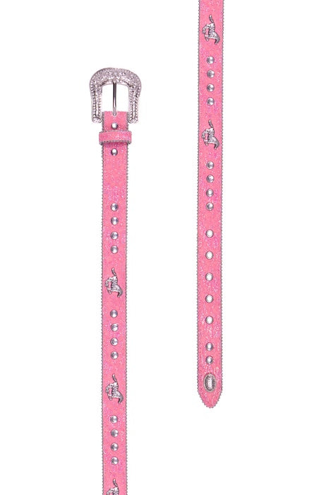 Kids Girls Pure Western Betina Belt - Hot Pink