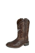 Childrens Pure Western Denver Leather Cowboy Boot - Dark Brown
