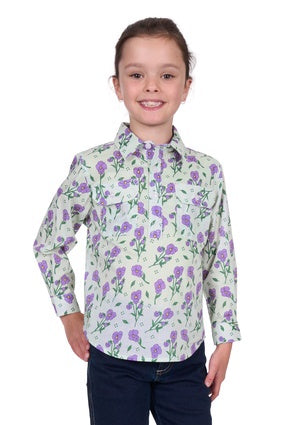 Kid’s hard Slog Lynn Half Placket Long Sleeve Shirt - Multi