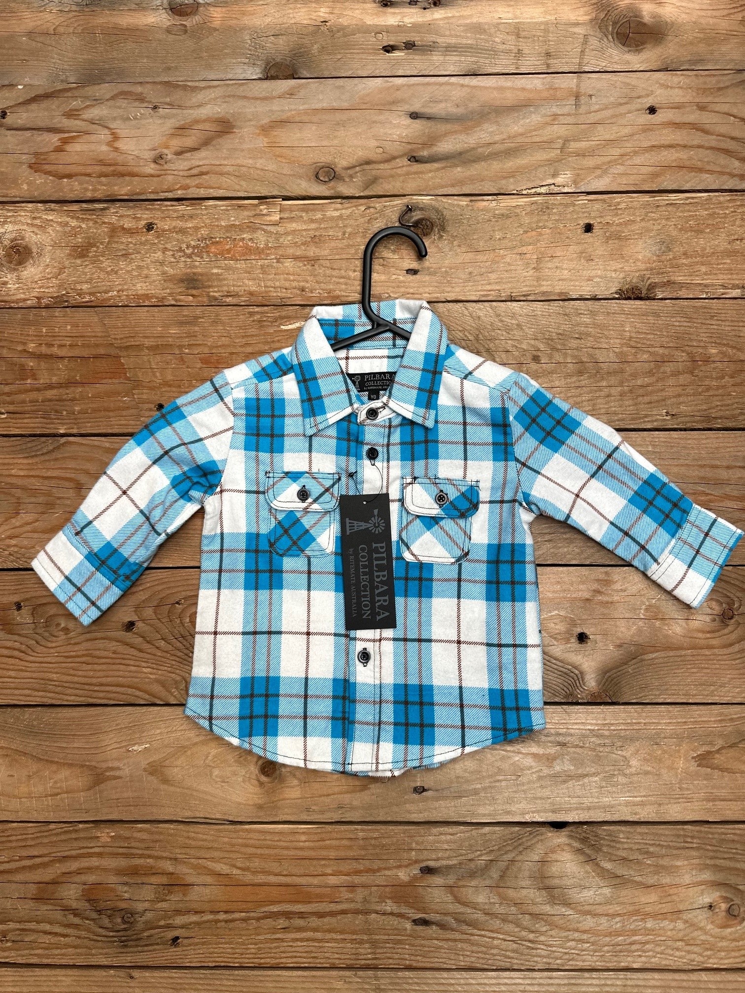 Kids Pilbara Flannelette Open Front Shirt - Choose Colour (7497120153677)