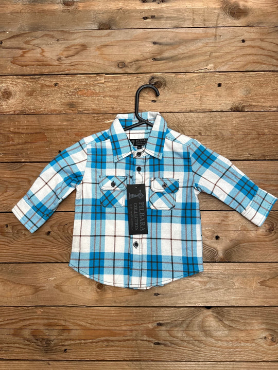 Kids Pilbara Flannelette Open Front Shirt - Choose Colour (7497120153677)