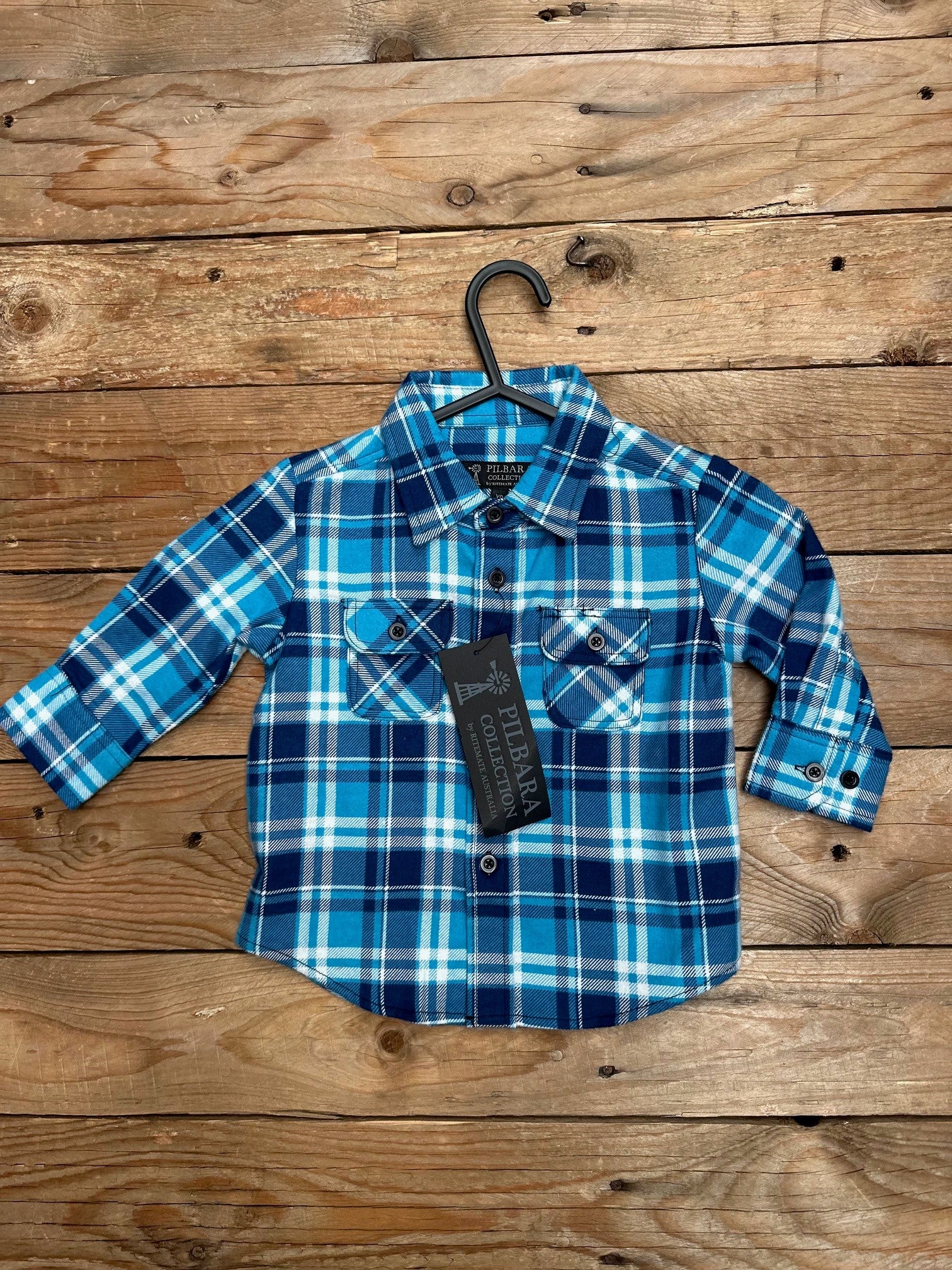 Kids Pilbara Flannelette Open Front Shirt - Choose Colour (7497120153677)