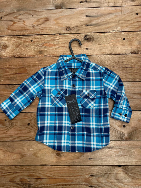 Kids Pilbara Flannelette Open Front Shirt - Choose Colour (7497120153677)