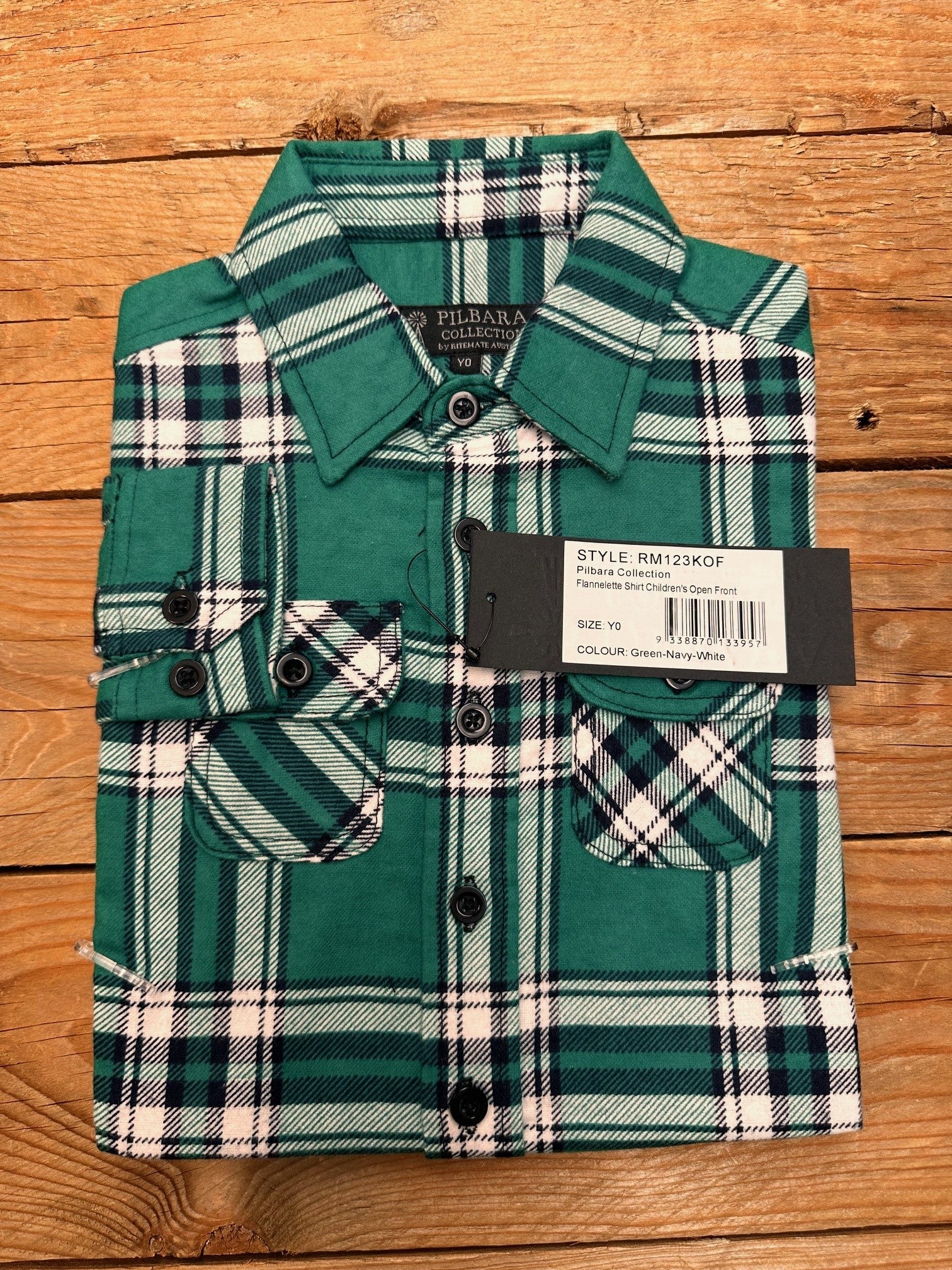 Kids Pilbara Flannelette Open Front Shirt - Choose Colour (7497120153677)