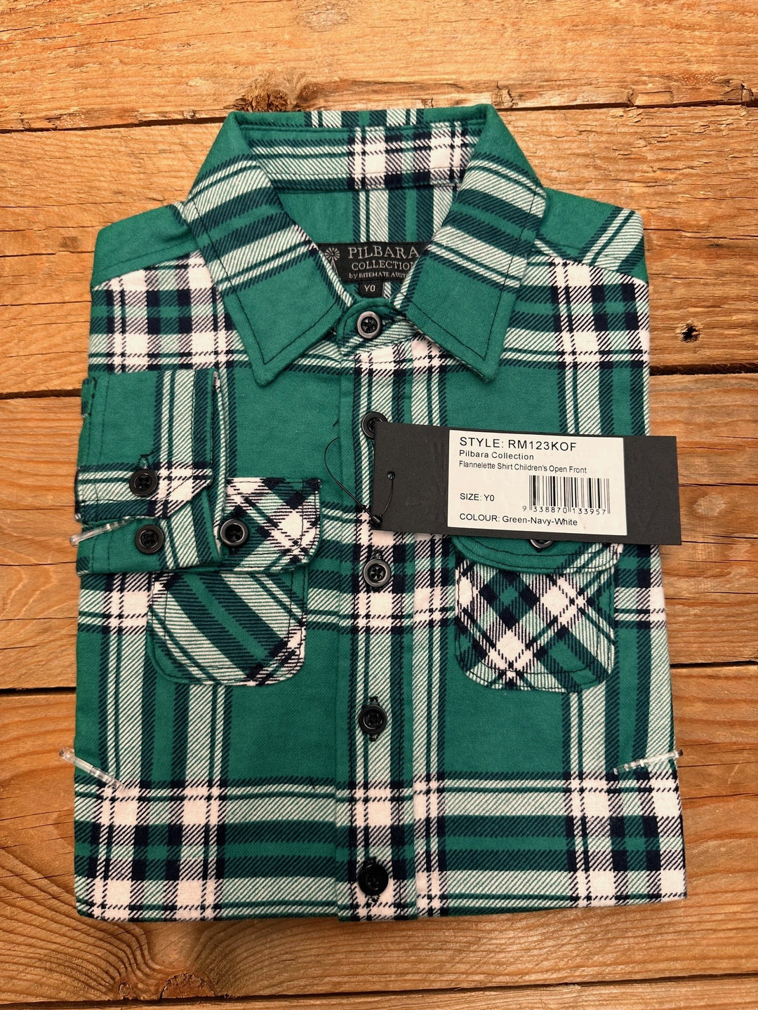 Kids Pilbara Flannelette Open Front Shirt - Choose Colour (7497120153677)