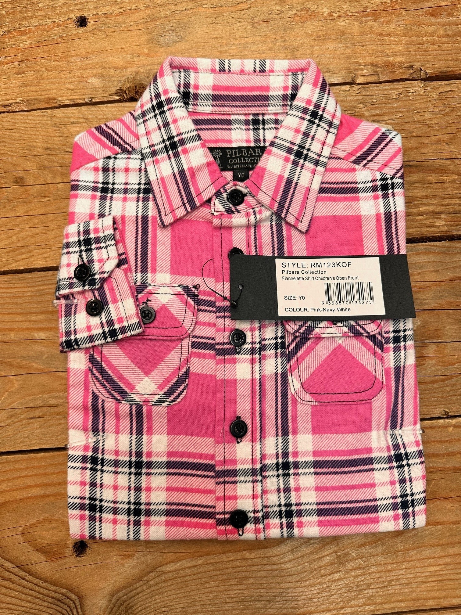 Kids Pilbara Flannelette Open Front Shirt - Choose Colour (7497120153677)