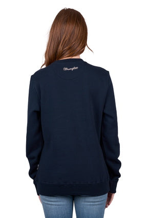 Womens Wrangler Kylie Crew Neck Sweater Jumper - Navy (7474553225293)