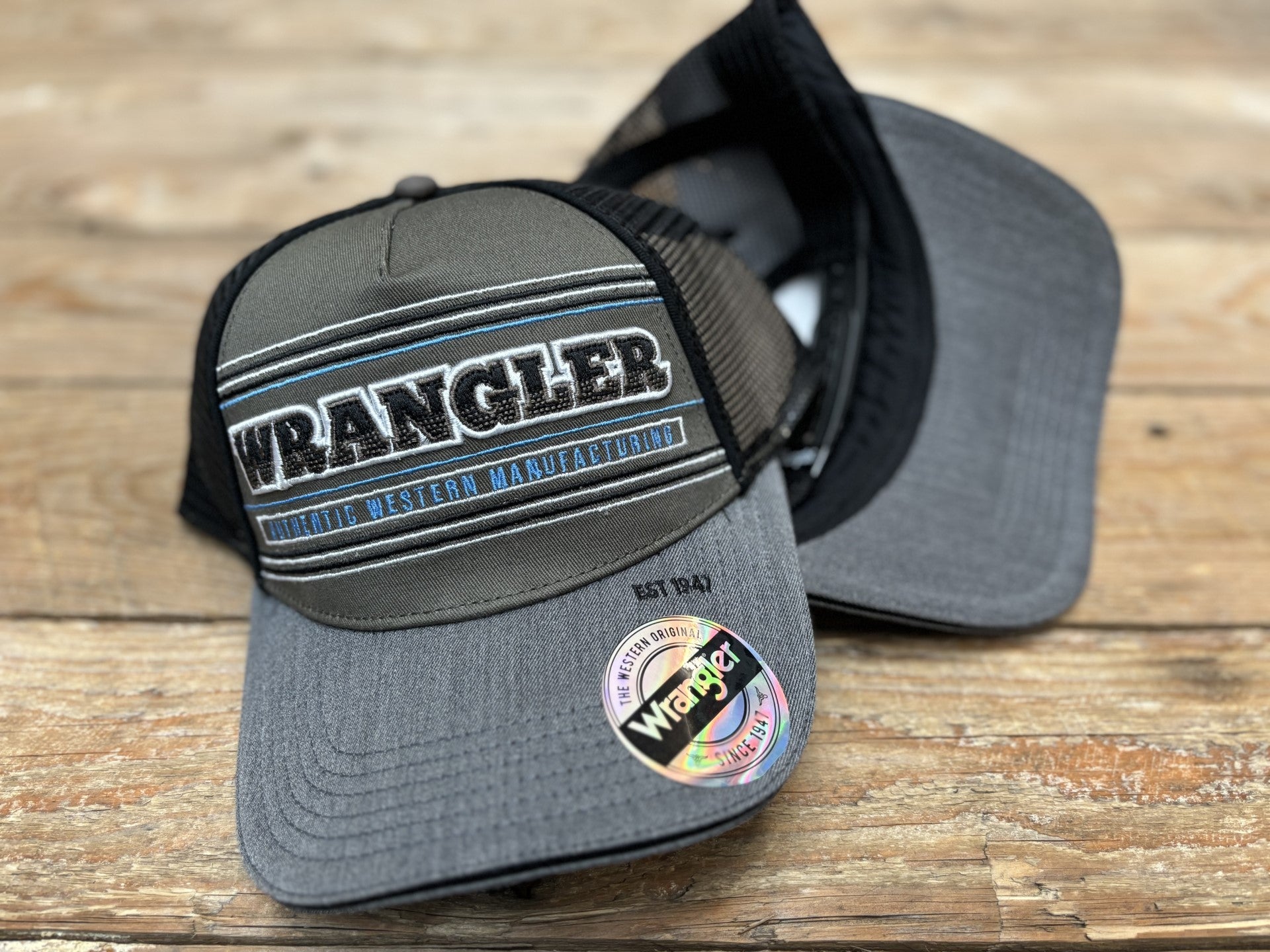 Wrangler Lawrence Trucker Cap - Green / Grey Marle (6854937280589)