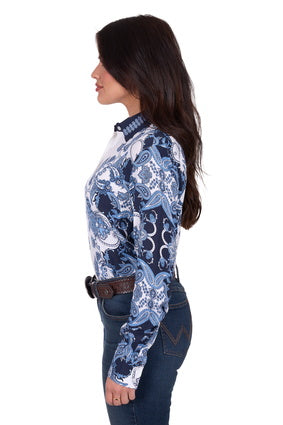 Womens Wrangler Linda Long Sleeve Shirt - Blue (7553509883981)