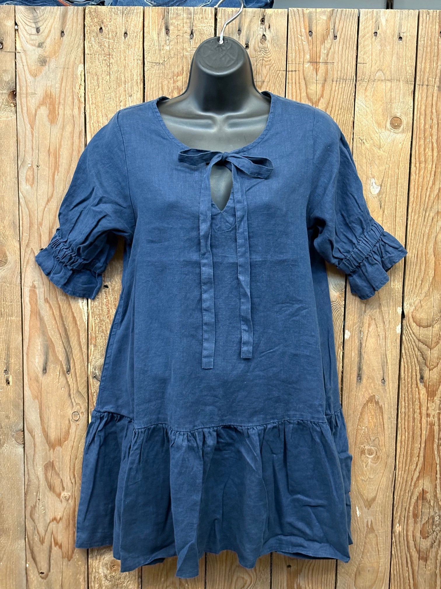 Womens Pilbara Tilly Linen  3/4  Sleeve Dress (7553473151053)
