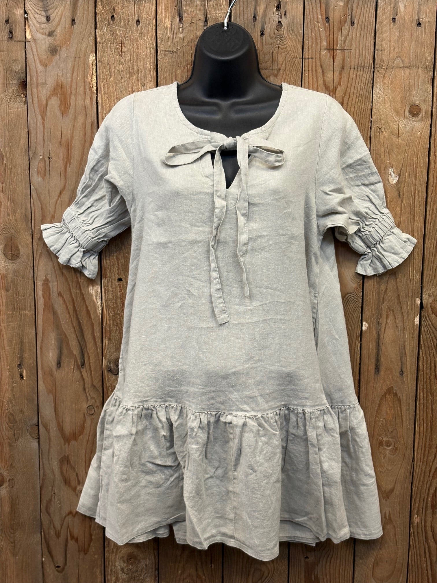 Womens Pilbara Tilly Linen  3/4  Sleeve Dress (7553473151053)