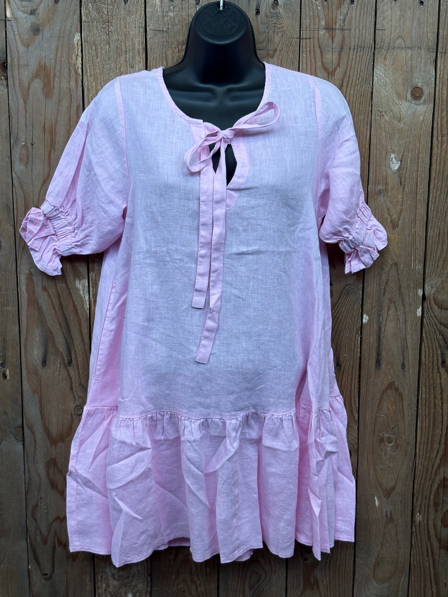 Womens Pilbara Tilly Linen  3/4  Sleeve Dress (7553473151053)