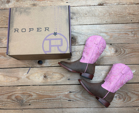 Little Kids Roper Gretchen Boot - Tan / Pink