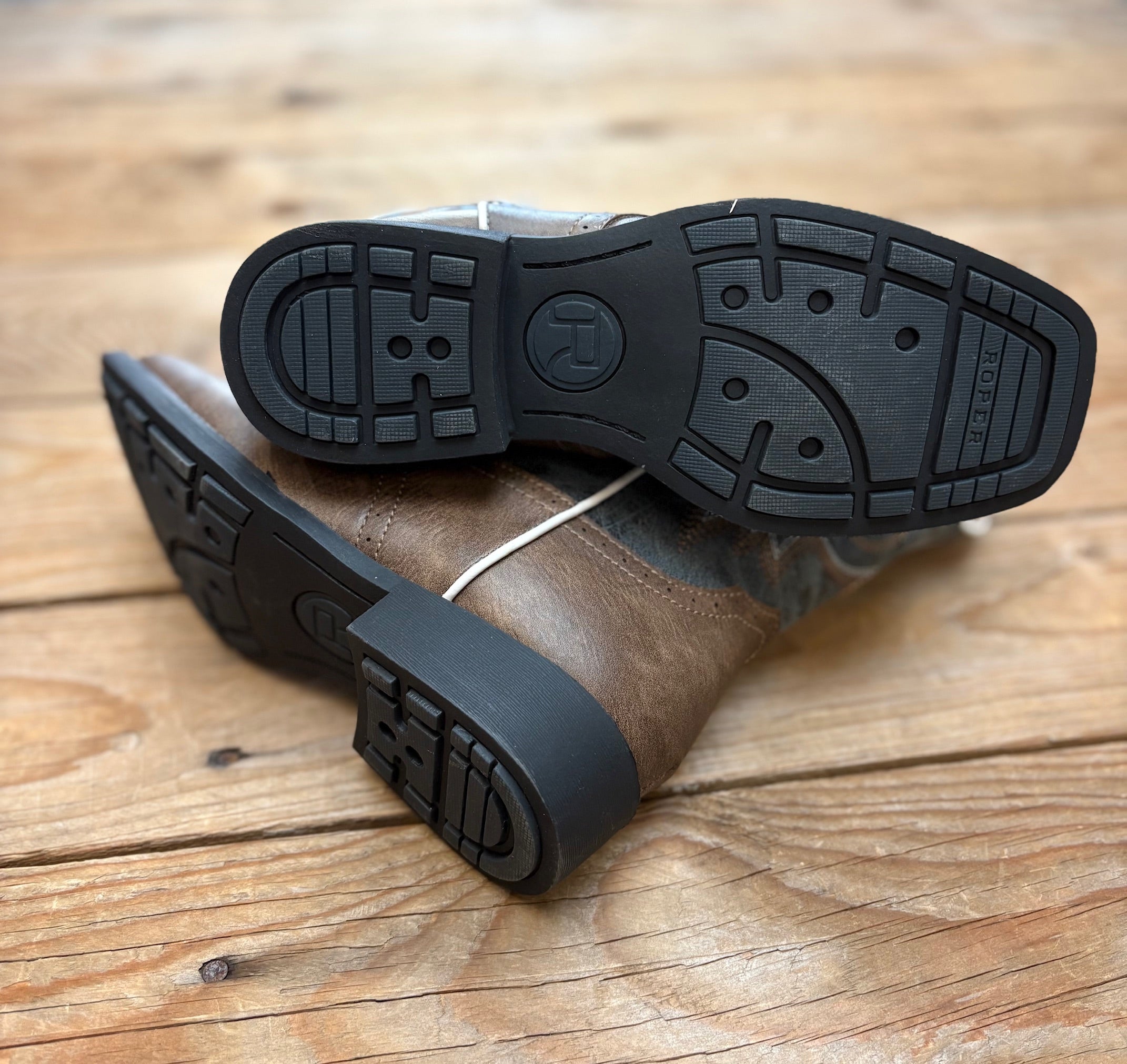 Kids Roper Daniel Boot - Brown / Blue