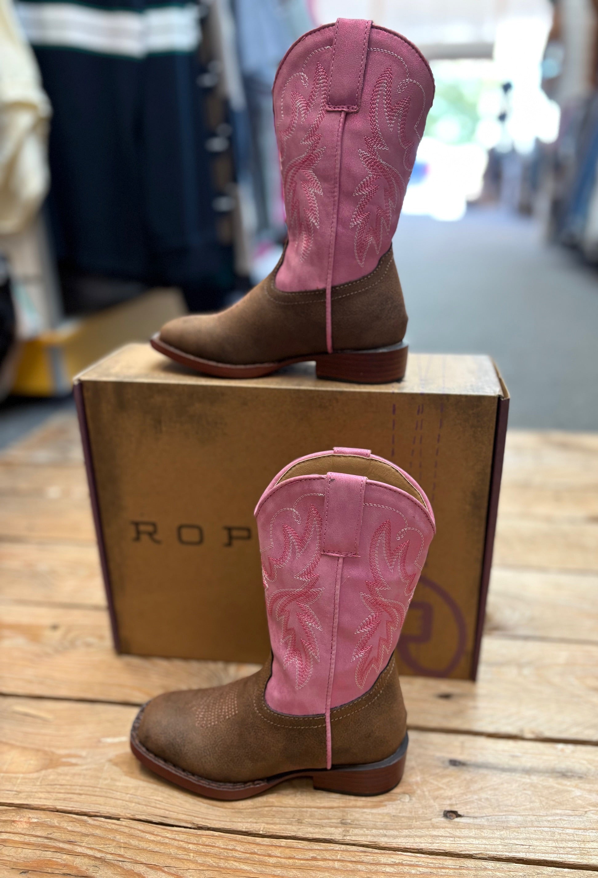 Little Kids Roper Gretchen Boot - Tan / Pink