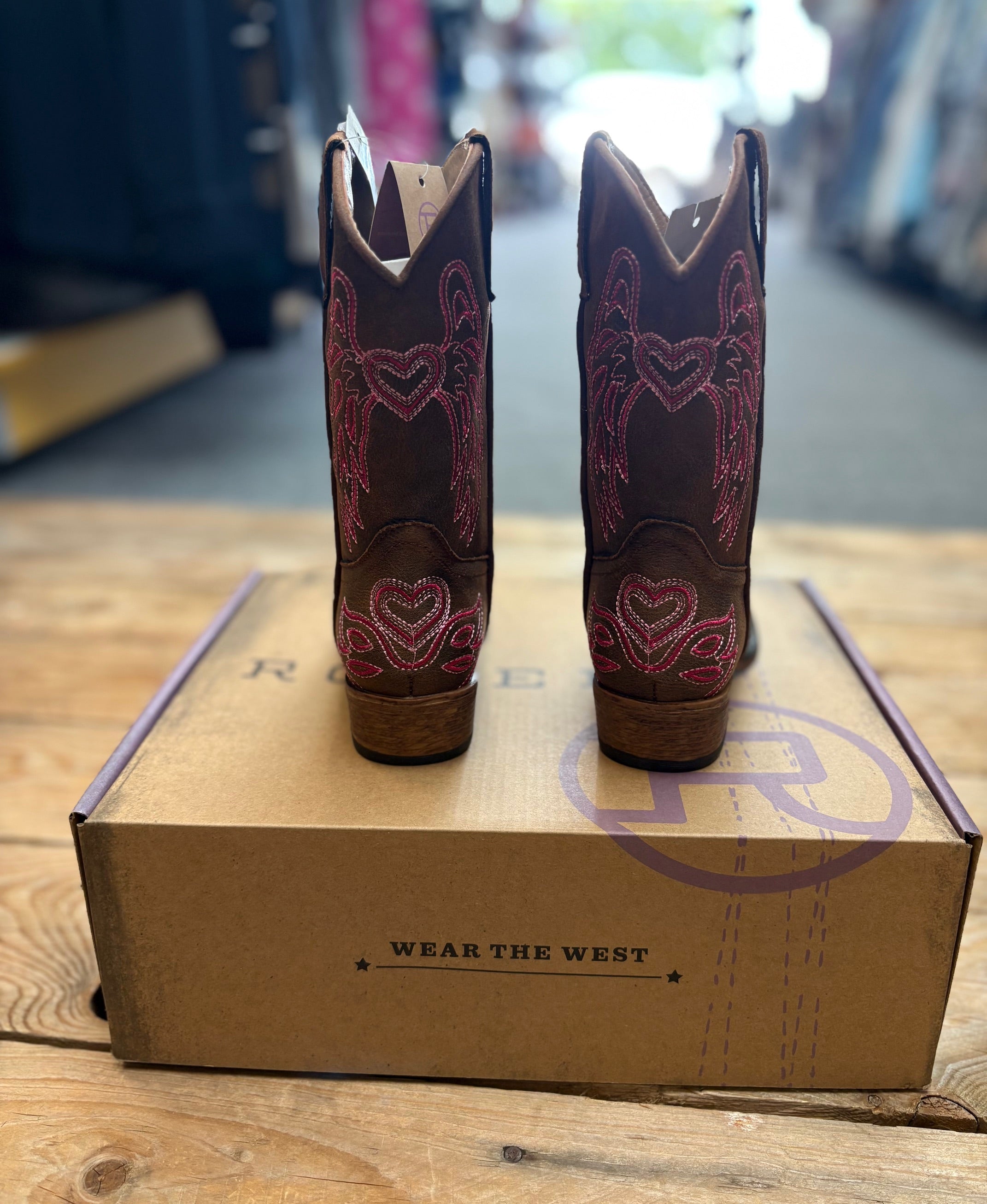 Little Kids Roper Riley Wings Boot - Tan