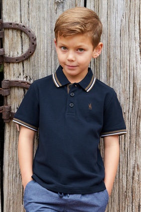 Boys Thomas Cook Logan SS Polo - Navy (7336730886221)