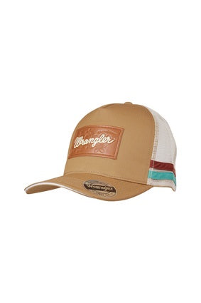 Wrangler Logan High Profile Trucker Cap - Stone (7362444197965)