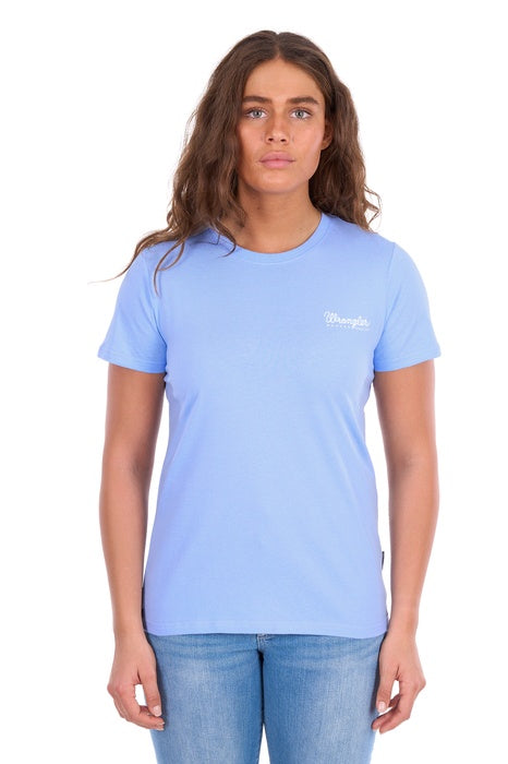 Womens Wrangler Lola Short Sleeve Tee Tshirt - Light Blue