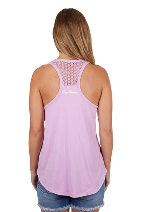 Womens Pure Western Loretta Tank Singlet - Pink (7327721291853)