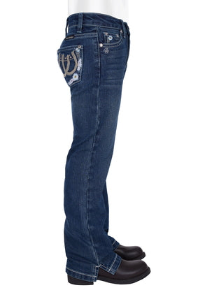 Girls Pure Western Louisa Straight Leg Jean - Indigo