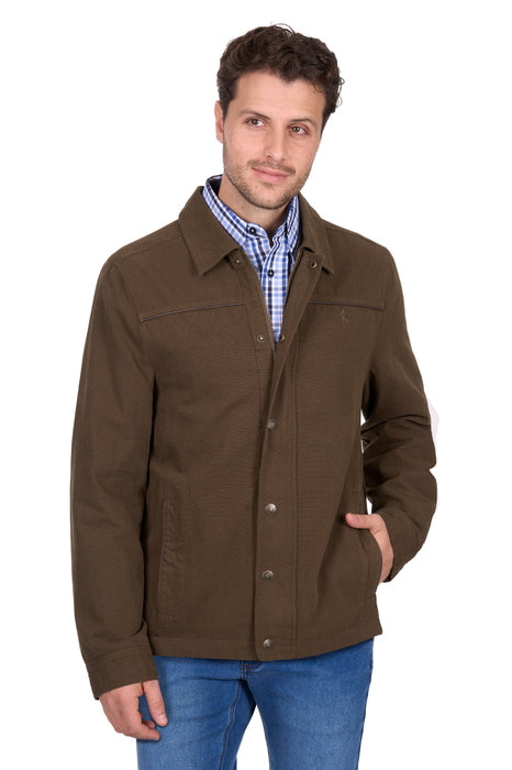 Mens Thomas Cook Lucas Lightweight Canvas Jacket - Tobacco Brown