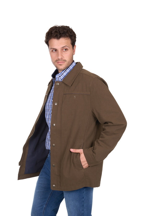 Mens Thomas Cook Lucas Lightweight Canvas Jacket - Tobacco Brown