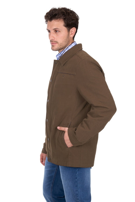 Mens Thomas Cook Lucas Lightweight Canvas Jacket - Tobacco Brown