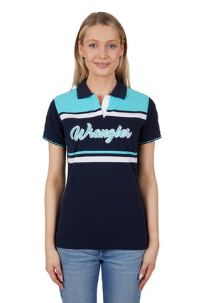 Womens Wrangler Lucy Polo Shirt - Aqua (7336669937741)