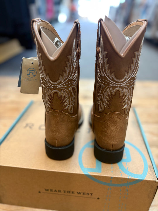 Kids Roper Taylor Cuban Heel Boot - Tan