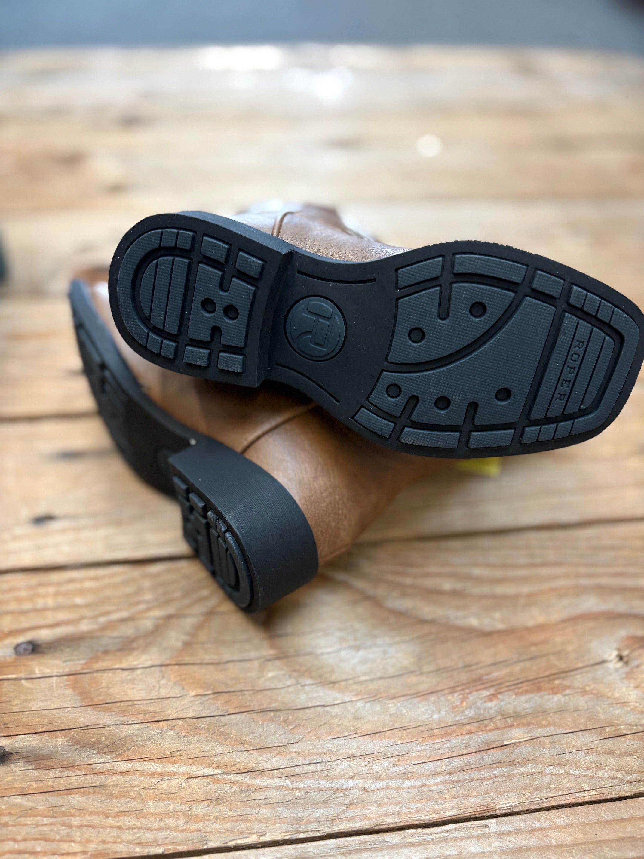 Kids Roper Taylor Cuban Heel Boot - Tan