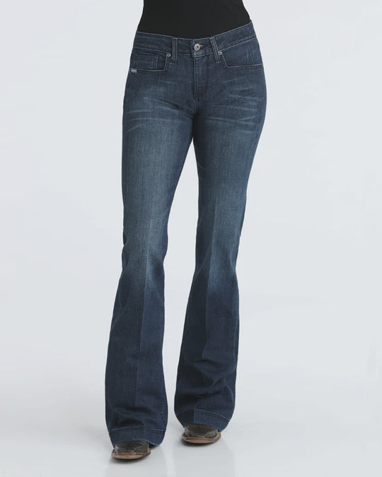Womens Cinch Lynden Slim Trouser Moderate Rise Jean - Rinse