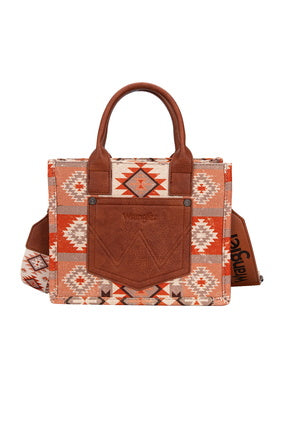 Womens Wrangler Macy Aztec Crossbody Bag Small Tote - Blue Coral or Tan