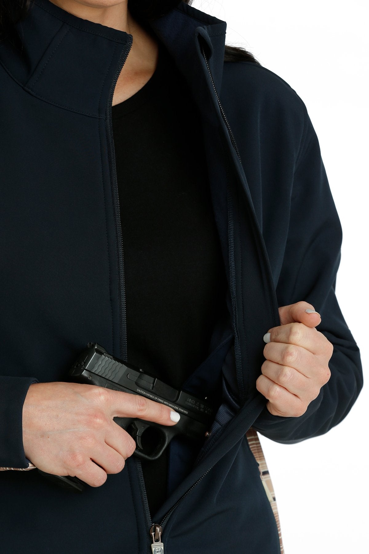 Ladies Cinch Concealed Carry Bonded Jacket - Navy (7012105486413)