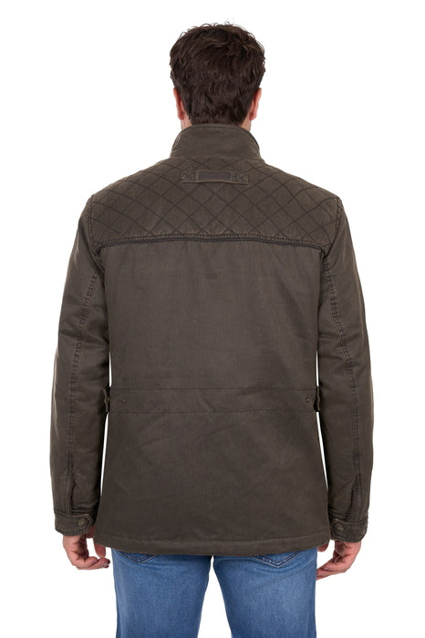 Mens Thomas Cook Marcus Faux Oilskin Jacket - Rustic Mulch