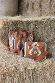 Wrangler Maya Aztec Crossbody Bag - Tan or Blue (7497067495501)