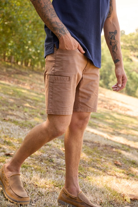 Mens Wrangler Carey 5 Pocket Shorts - Camel