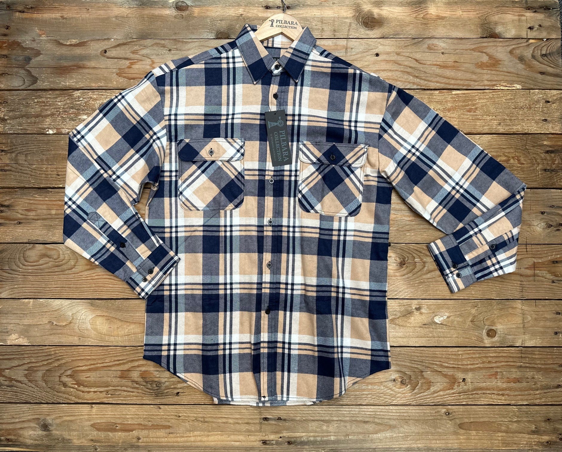 Men’s Pilbara Flannelette Open Front Shirt - Choose Colour (7497115992141)