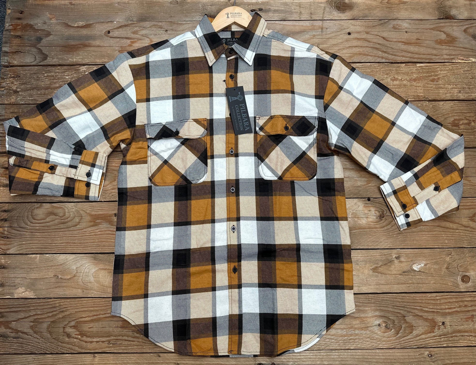Men’s Pilbara Flannelette Open Front Shirt - Choose Colour (7497115992141)