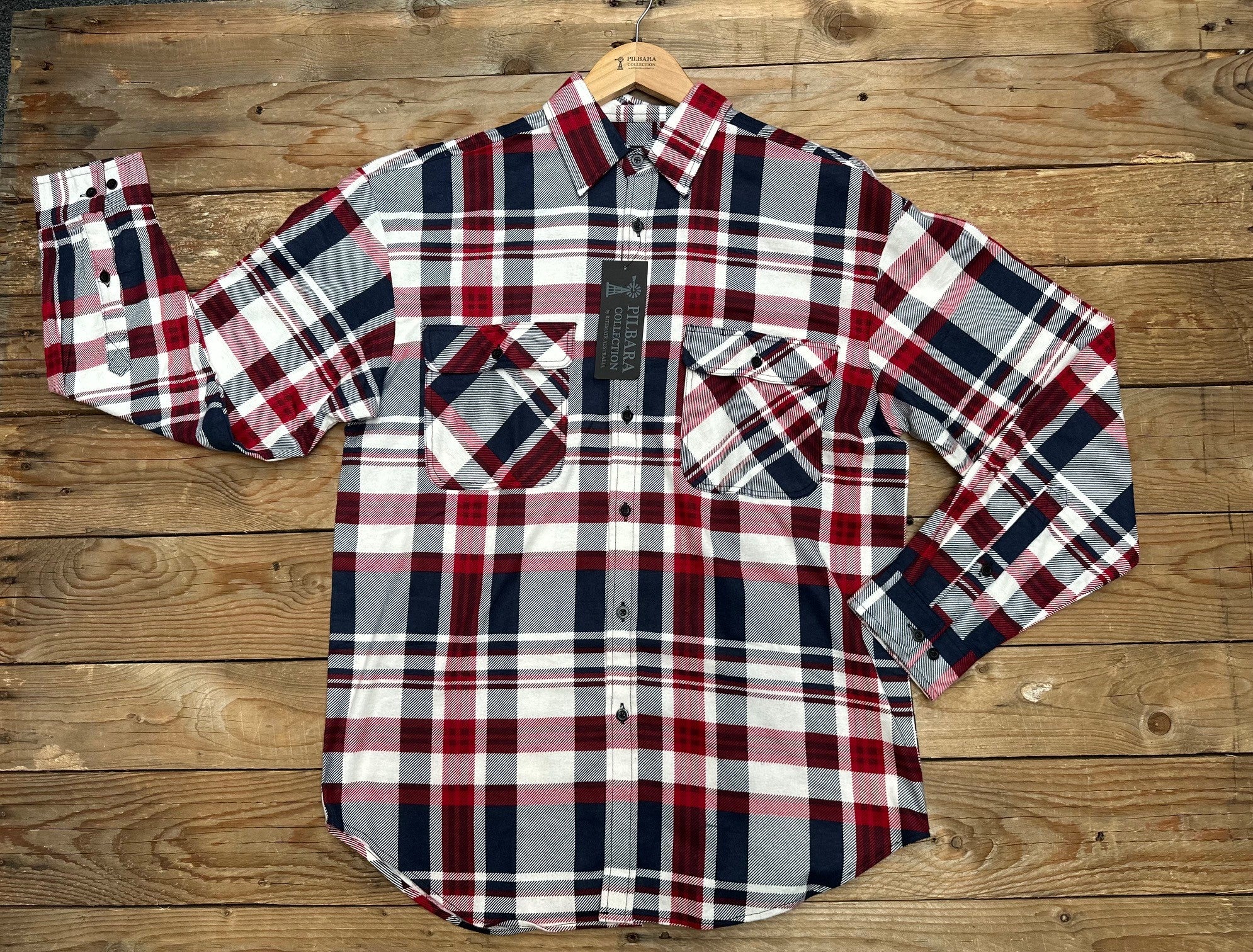 Men’s Pilbara Flannelette Open Front Shirt - Choose Colour (7497115992141)