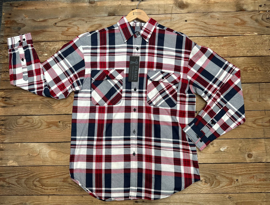 Men’s Pilbara Flannelette Open Front Shirt - Choose Colour (7497115992141)