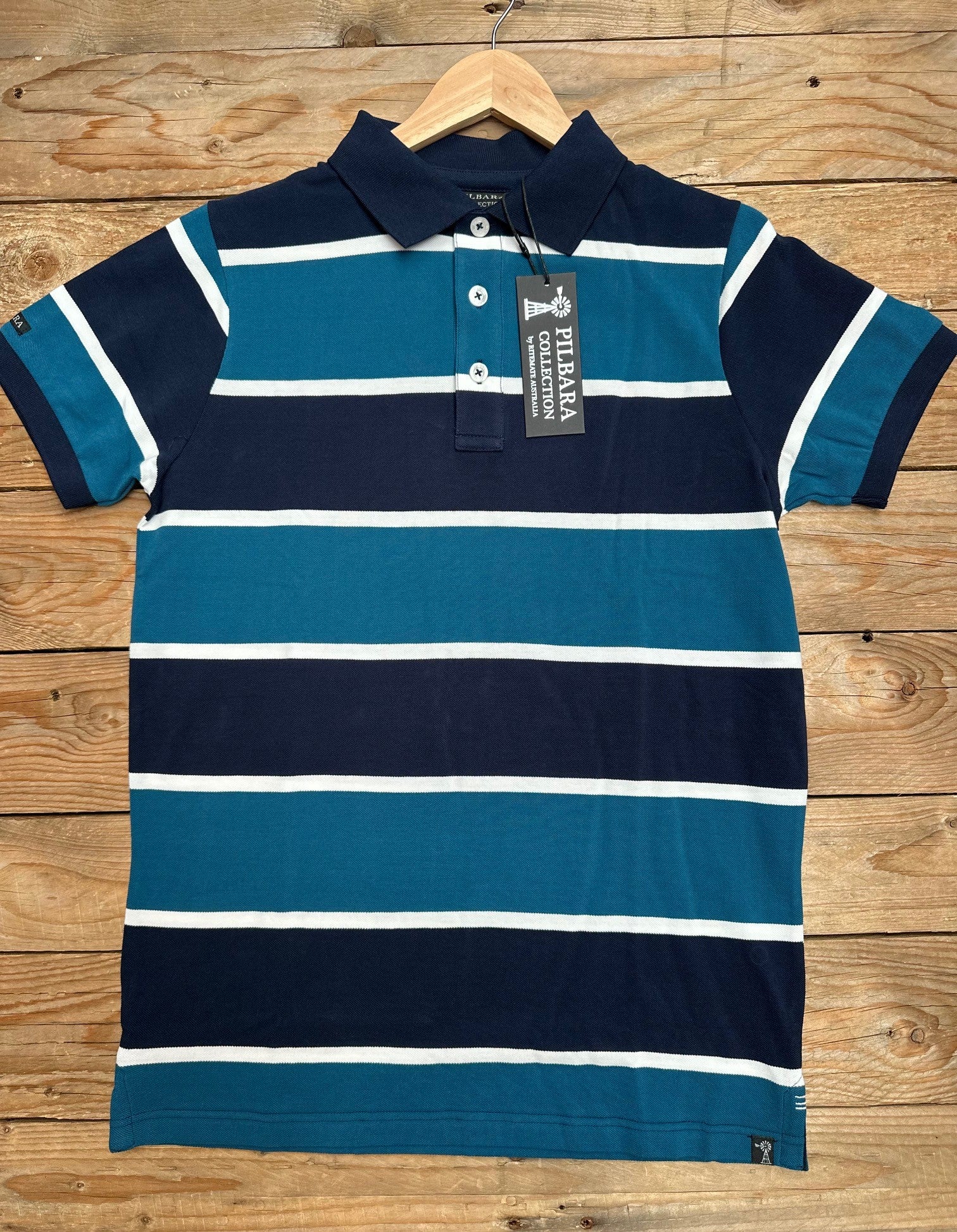 Mens Pilbara Stripe Polo Shirt - Choose Colour (7335304822861)