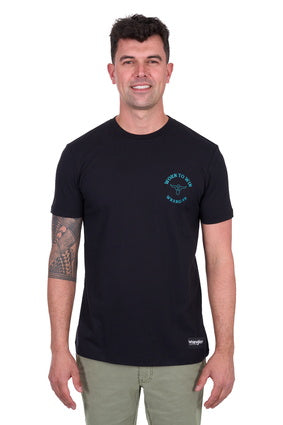 Mens Wrangler Ricky Short Sleeve Tee Tshirt - Black