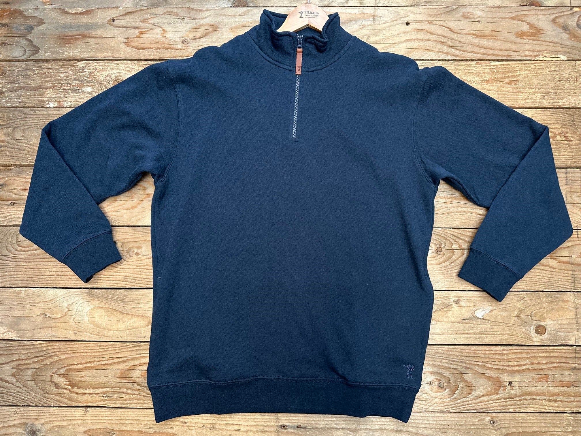 Mens Pilbara Classic Zipper Pullover French Navy (7500591530061)