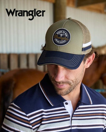 Wrangler Merlin Trucker Cap - Tan  / Navy