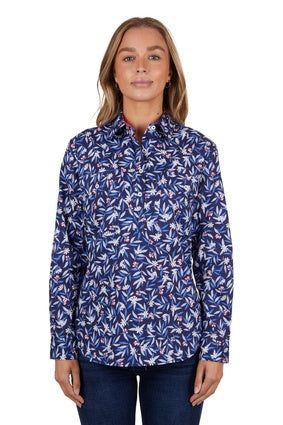 Womens Hard Slog Mindy LS Shirt - Navy (7336666988621)