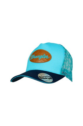 Wrangler Misha High Profile Ponytail Cap - Aqua / Navy (7362444329037)