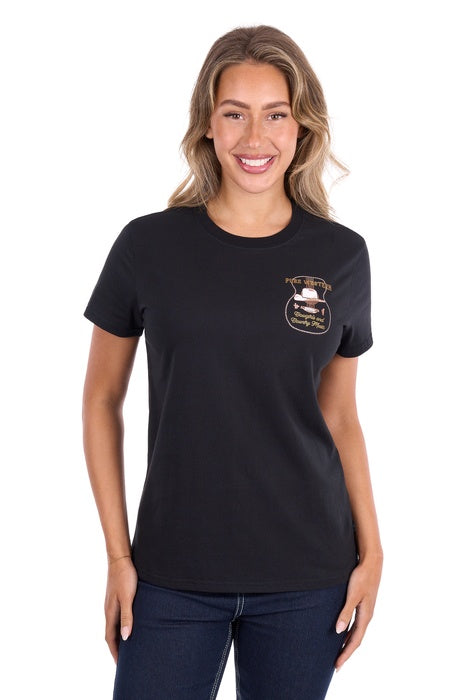 Womens Pure Western Misty Tee Tshirt - Black