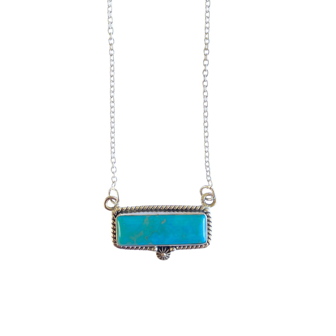 Wild Brumby Co - Turquoise Mountain Stream Bar Necklace