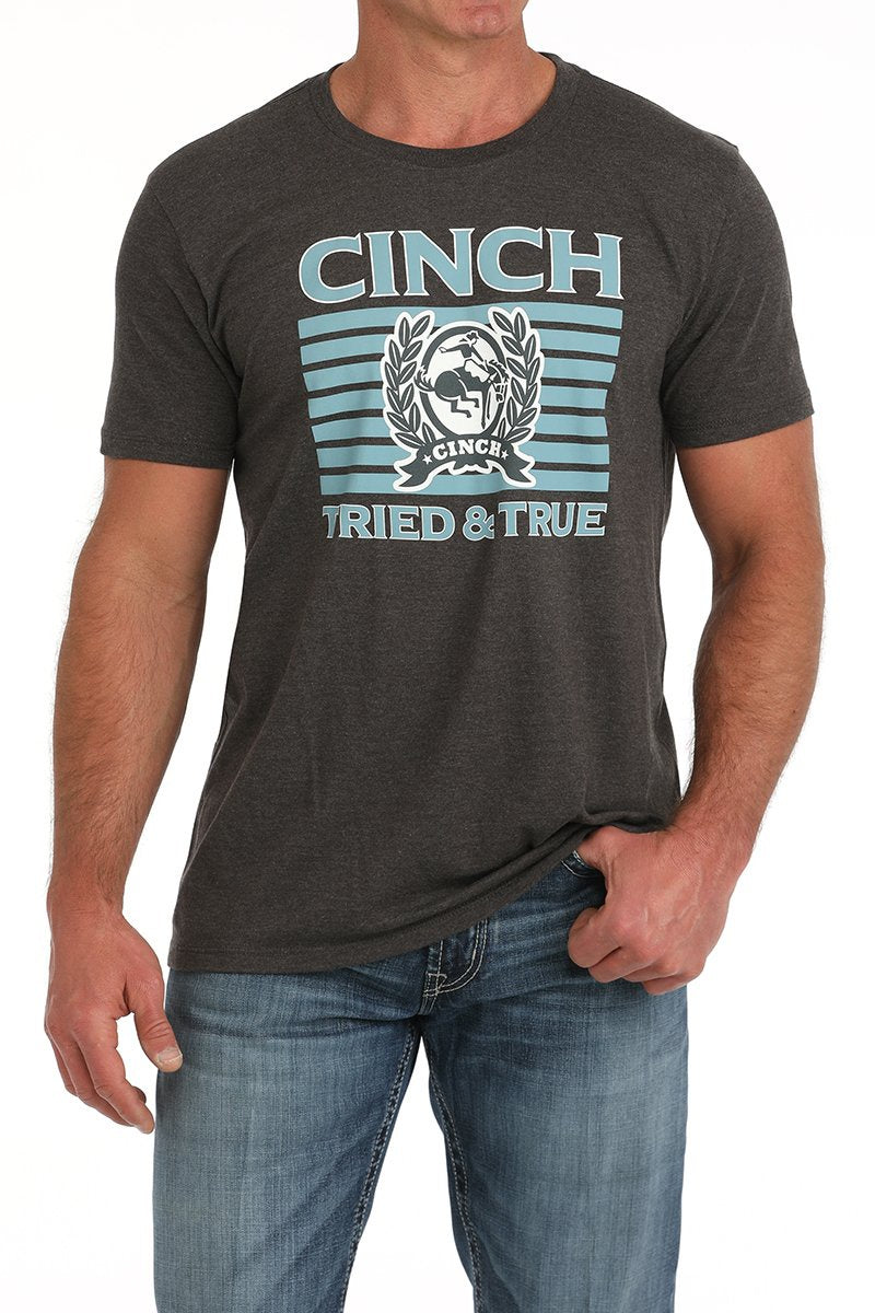Mens Cinch Tried &amp; True Tee Tshirt - Charcoal